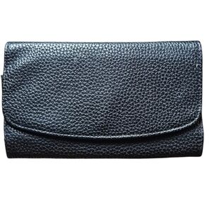 A New Day Black Pebbled Faux Leather Trifold